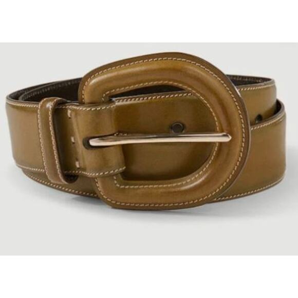 Veronica Beard x Gavazzini NEW Aloe Olive army green leather Belt XXS NWT 180 - Picture 3 of 13